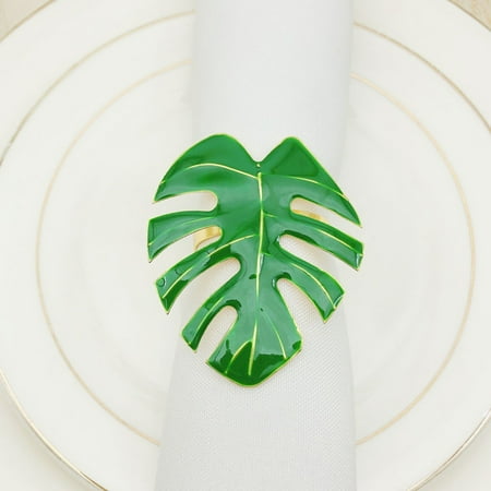 

ruhuadgb Napkin Holder Eye-catching Stainless Steel Leaf Shape Napkin Ring Excellent Workmanship Unique for Home