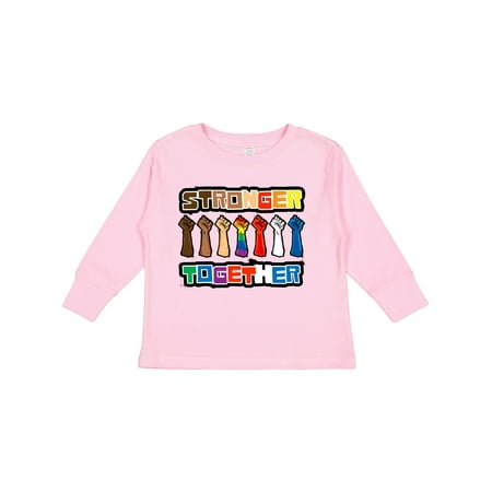 

Inktastic Stronger Together with Pride Large Gift Toddler Boy or Toddler Girl Long Sleeve T-Shirt