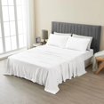thumbnail image 2 of Sleepdown 100% Cotton Jersey Sheets Full, 4 Piece Full Bed Sheets Soft Breathable Deep Pocket Full Size Bed Sheets, White, 2 of 7