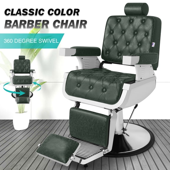Vintage Green All Purpose Heavy Duty Recliner Hydraulic Barber Chair Salon Beauty Spa Equipment