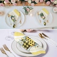 thumbnail image 2 of Cloth Napkins Set of 4 - 20x20 Inches, Bee Daisy Washable Reusable Table Napkins, Botanical Eucalyptus Leaves Spring Love Yellow Soft & Absortbent Dining Napkin for Party Wedding Hotel Restaurant, 2 of 8