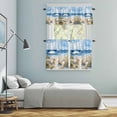 thumbnail image 6 of Summer Scenery Kitchen Curtains Valances and Tiers Set of 3 Watercolor Beach Chair Tier Curtains and Valance with Rod Pocket for Small Windows, 27.5"x24", 6 of 9