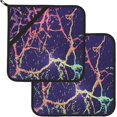 thumbnail image 2 of SKQIT Design Texture Marbrée Colorée Supports de Pot Ensemble de 2, Support de Pot Résistant à la Chaleur pour Micro-Ondes Cuisson Four Cuisson Plats de Bout et Barbecue, 2 of 8