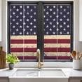 thumbnail image 3 of Vintage American Flag Window Privacy Film, Retro Rustic USA Flag Static Cling UV Sun Blocking Tint Film Heat Control Windows Films for Bedroom Bathroom, Window Stickers 17.7"x39.3", 3 of 8