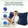thumbnail image 2 of Rounuo Large Headboard Wedge Reading Pillow Backrest Bed Chairs Back Support for Sitting Up in Bed Large Daybed Bolster Back Rests Cushion Body Positioning Bedrest Corduroy Cover Queen Navy, 2 of 7