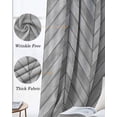 thumbnail image 6 of Gray Wood Grain Blackout Curtains 45 Inches Long, Kitchen Black Out Window Treatments, Retro Minimalist Geometric Art Thermal Insulated Lined Drapes for Small Window with Grommet 42"x45", 6 of 8