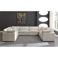 thumbnail image 3 of Maklaine Contemporary Cream Velvet Down Filled Modular Sectional Sofa, 3 of 7