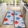 thumbnail image 4 of Kitchen Rugs Sets Of 2,Pioneer Flower Floral Print Pattern Anti Fatigue Kitchen Mat Rugs Non Slip Washable,Decorative Kitchen Floor Mats for Kitchen,Sink,Laundry,17"x47"+17"x47", 4 of 5