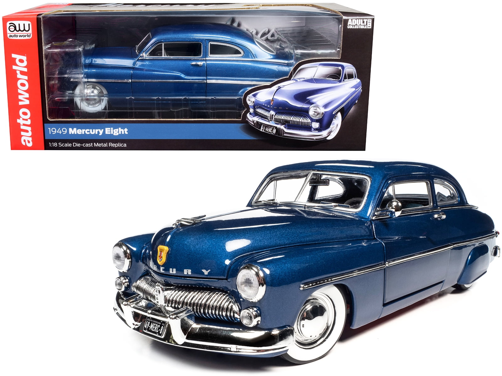 1949 Mercury Eight Atlantic Blue Metallic 1/18 Diecast Model Car 