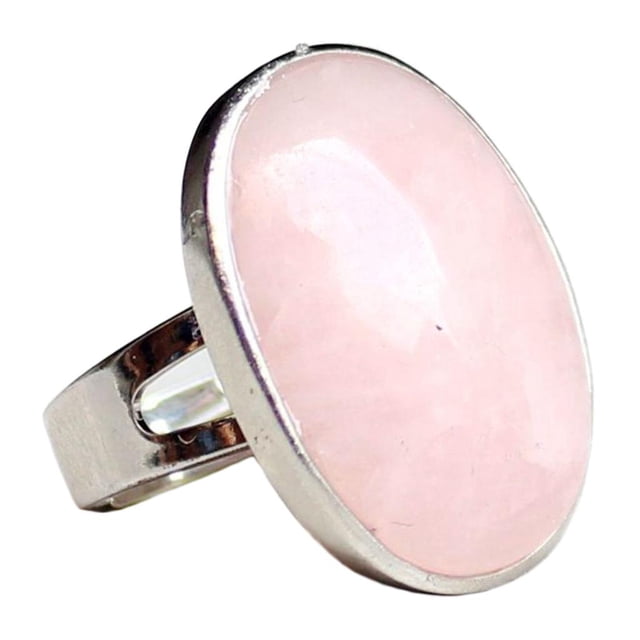 Anillo Ovalado de Cystal Sunnimix Vintage Moonstone Gemstone Rosado