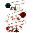 thumbnail image 1 of 3pcs Christmas Brooch Shawl Safety Pin Brooch Pin Lapel Pin Clothing Accessory, 1 of 8