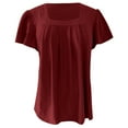 thumbnail image 4 of Kayannuo Hauts à Manches Courtes pour Femmes Liquidation T-Shirts Graphiques Femmes Saint-Valentin Blouse d'Été Décontractée Manches Courtes Col en V Ourlet Incurvé Tunique Ample T-shirt Blouse, 4 of 4
