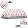 thumbnail image 3 of Geometric Pet Bed, Classical Pattern with Country Picnic Theme Retro Style Polka Dot Shapes, Resistant Pad for Dogs and Cats Cushion with Removable Cover, 24" x 39", White and Vermilion, by Ambesonne, 3 of 4