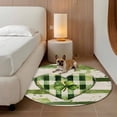 thumbnail image 3 of Area Rug 36in, Irish St. Patrick's Day Love Luck Leaf on Linen Floor Carpet Living Room Rug, Buffalo Plaid Non-Slip Welcome Mat Indoor Rugs for Bedroom Dining Room, 3 of 9