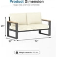 thumbnail image 5 of May in Color Aluminum Outdoor Loveseat, All-Weather Metal Patio Furniture Sofa, Patio Sofa Chair for Porch Backyard Garden, Beige, 5 of 8