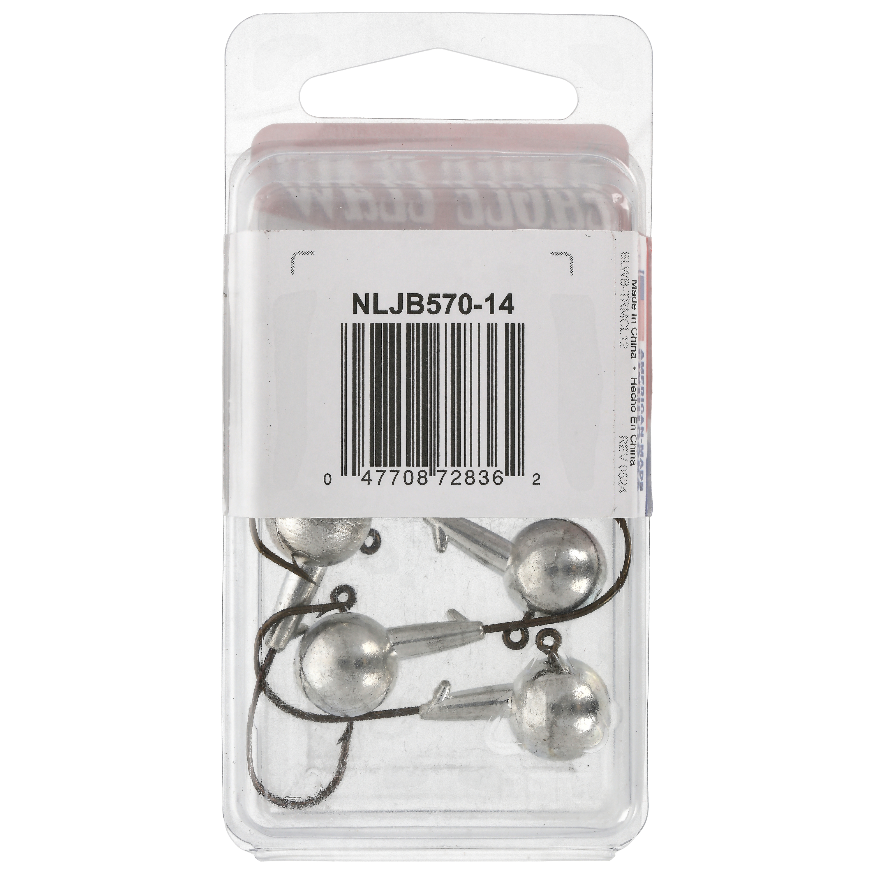 Eagle Claw Tin Ball Head Jig - 4 pack - 1/4 oz - Unpainted