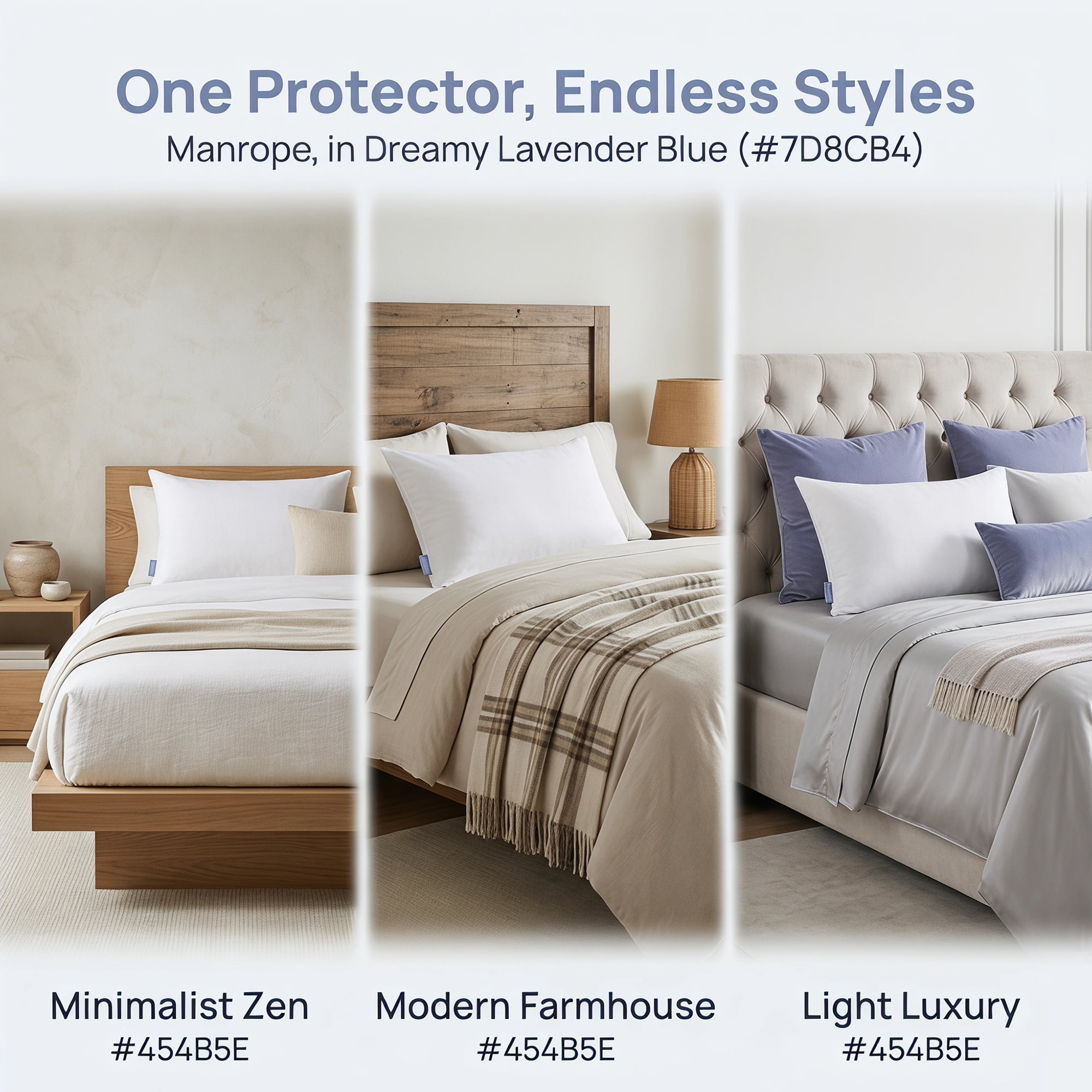 Unique Bargains Pillow Protectors with Zipper Breathable Cotton Throw Pillow Cover 21"x37"