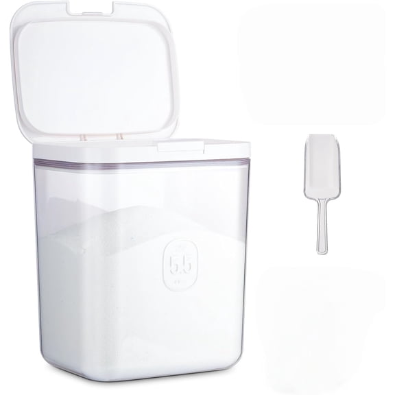 5.5L Large Capacity Container With One-Press Lid, Laundry Room Organization and Storage Decor - Airtight Dishwasher Pod Holder