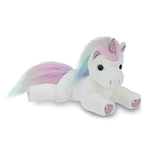 Bearington Lil' Rainbow Shimmers White Plush Stuffed Animal Unicorn ...