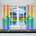 thumbnail image 2 of MKHERT Colorful Waves Window Curtain Kitchen Curtain 26x39 inch,Two Piece, 2 of 2