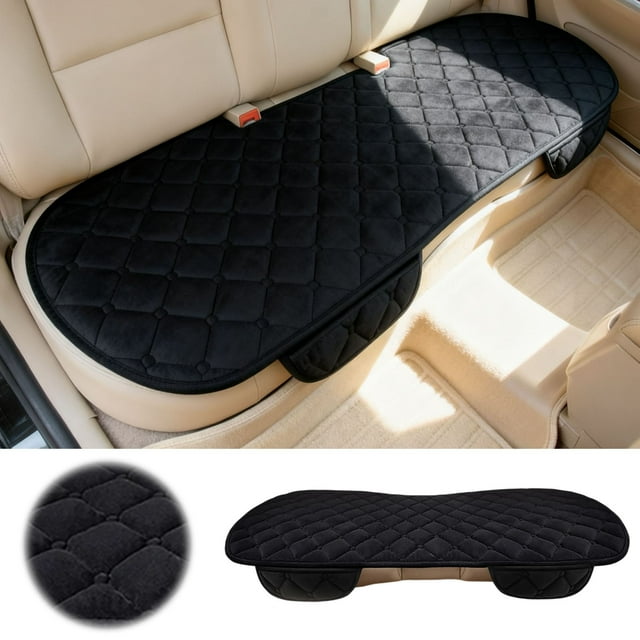 BotaniNest Winter Seat Covers For Back Seat Extra Thick Fleece Liner Universal Fit Rear Cushion Protector With Design For Enhanced Comfort And Warmth In Cold Weather