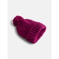 thumbnail image 3 of Scenario Women's Chunky Textured Beanie, One Size Fits Most, Velvet Plum, 3 of 5