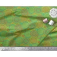 thumbnail image 3 of Soimoi Green Cotton Voile Fabric Circle Art Geometric Printed Fabric 1 Yard 42 Inch Wide, 3 of 3