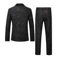 thumbnail image 5 of IWRICH Men's Sequin Suits Slim Fit One Button Tuxedo Suit Jacket Dress Pants Sparkle Blazer 2 Piece Sets for Party Wedding Prom Black S, 5 of 8