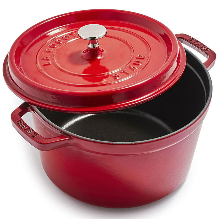Staub Enameled Cast Iron #18 Dutch Oven Made In France Cherry