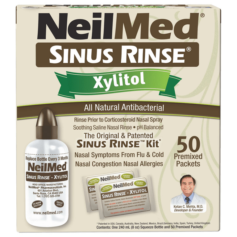 NeilMed Sinus Rinse - A Complete Sinus Nasal Rinse Kit, 50 count (Pack of 1)