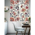 thumbnail image 4 of Boho Flowers Sheer Curtains 63 Inch Length 2 Panels Set, Watercolor Red Orange Floral Branch Leaf Voile Window Treatment Rod Pocket Curtains Sheers Drapes for Bedroom/Living Room/Kitchen 52x"63"x2, 4 of 7