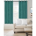 thumbnail image 1 of Vintage Green Blackout Curtains Light Blocking Print Window Curtains, Boho Minimalist Linen Texture Thermal Insulated Window Drapes for Living Room Kitchen Cafe (2 Panels, 84"W x 63"L), 1 of 8