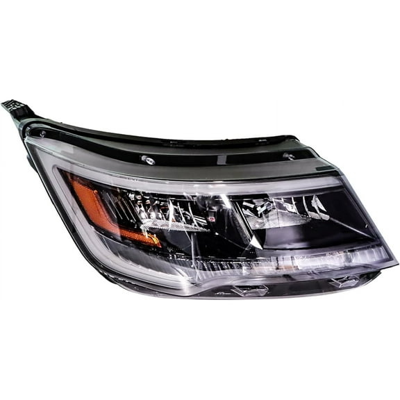 Waltyotur Passenger Side Replacement for Explorer 2016 2017 2018 2019 Black bezel FB5Z13008AE Headlights Assembly