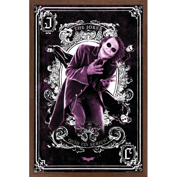 DC Comics Movie - The Dark Knight - The Joker Playing Card Wall Poster, 22.375" x 34", Framed