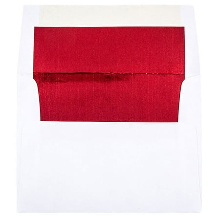 UPC: 0609613737886 | JAM Paper & Envelope A2 Foil Invitation Envelopes  4 3/8 x 5 3/4  White with Red  25/Pack