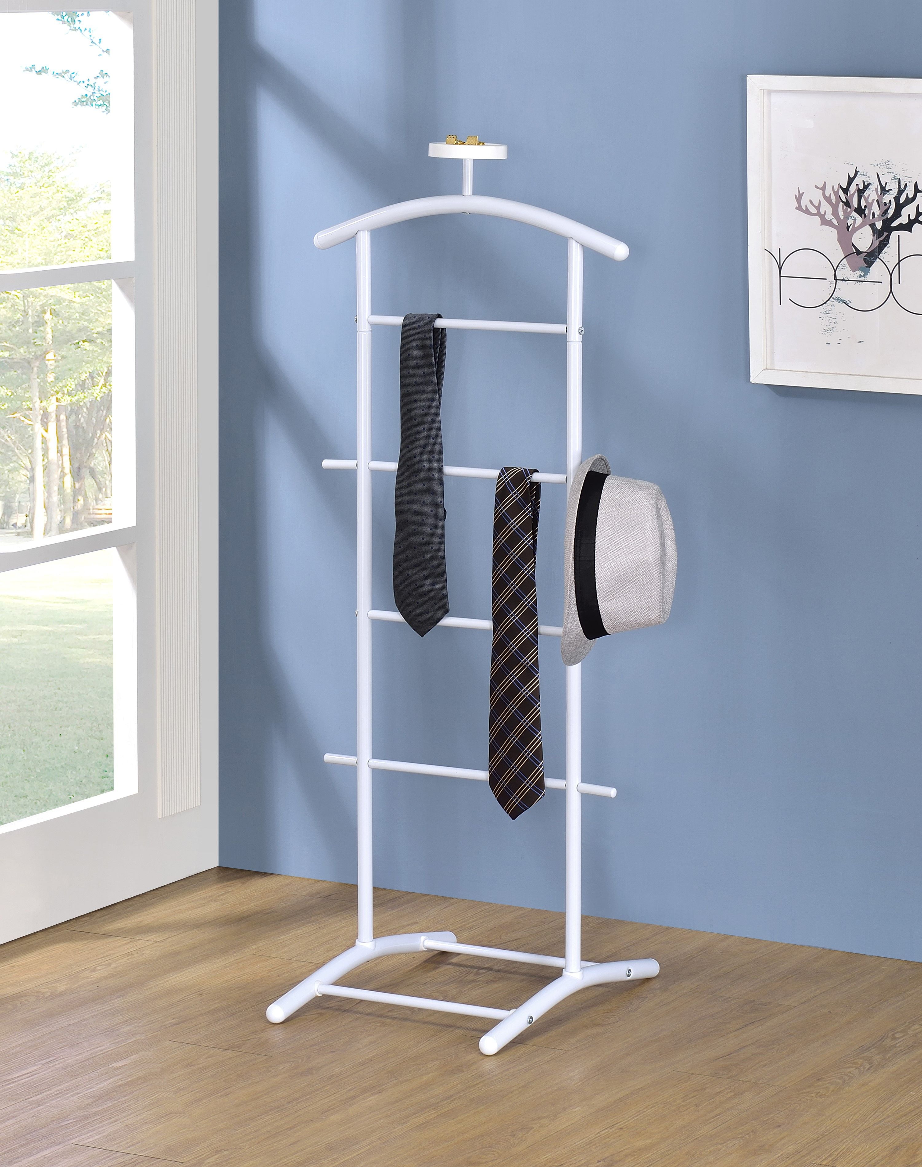 Stainless Steel Garment Valet Suit Rack Stand Closet Organization Office Home 