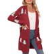 thumbnail image 2 of Cárdigans Largos Navideños para Mujer con Estampado de Árbol de Navidad, Larga, Abrigos de Punto Acogedores para las Fiestas Rojo M, 2 of 5