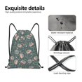 thumbnail image 3 of Yiaed Hedgehogs and Flowers Print Drawstring Bags Drawstring Backpack Bulk String Back Pack Gym Sport Bag-Medium, 3 of 5