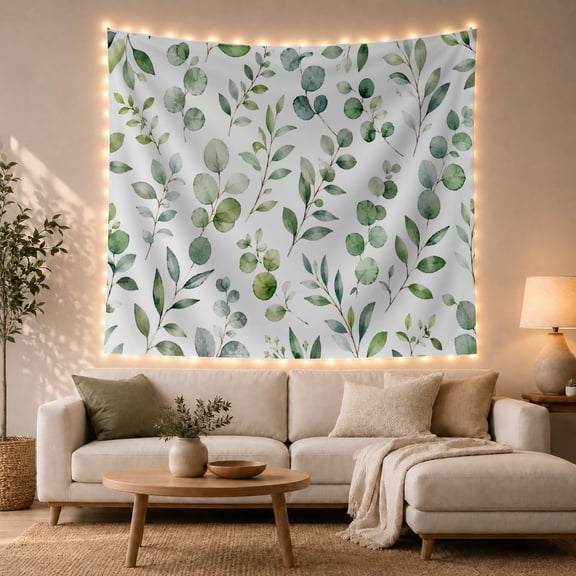 Botanical Leaves Branches with Clean Characterized Soft, Nostalgic Vintage for Botanical Art Lovers, Wall Decor, Mother'S Day Gift, Tapestry Wall Hanging for Dorm and Living Room