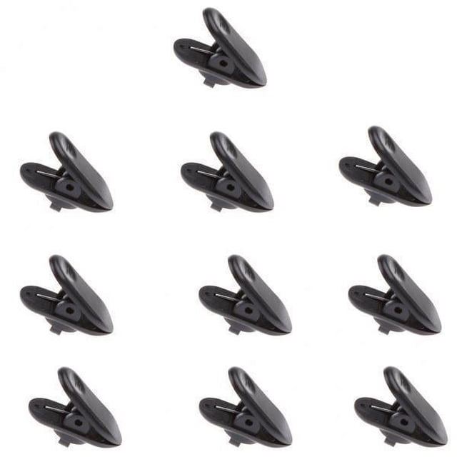 6x10 Piezas Micrófono Auriculares Línea Ordenada Cable Clip de Cuello Negro
