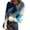 Dark Blue, variant on Womens Top Marble Fluid Print Long Sleeve Ribbed Shirts Fitted Tops Crew Neck Casual Soft Blouse Orange XXL