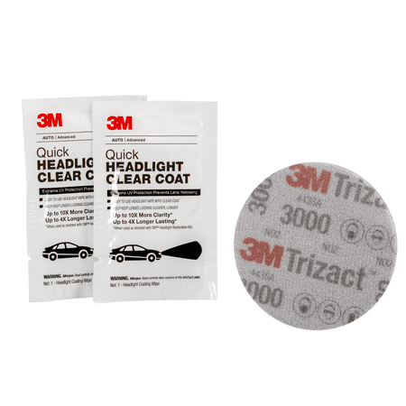 3M Quick and Easy Headlight Restoration Kit, Removes Light Yellowing in 15-Minutes, 39193, 1 Kit