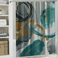 thumbnail image 6 of Shiartex Abstract Shower Curtain, Boho Aqua Green Shower Curtain Mid Century Shower Curtain Set, Waterproof Waffle Fabric Neutral Shower Curtains for Bathroom Retro Neutral Shower Curtain Decor White, 6 of 7