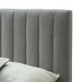 thumbnail image 2 of Modern Fabric 78" King Platform Bed in Light Grey, 2 of 8