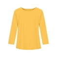 thumbnail image 4 of Garbnen Long Sleeve Shirts for Boys Crewneck Yellow Girl Shirts Basic Fall Preppy Sweatshirt for Teen Girls 6-7 Years, 4 of 4