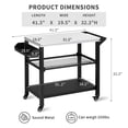 thumbnail image 3 of BETISEF Three-Shelf Movable Outdoor Grill Cart Pizza Oven Stand, Multifunctional Kitchen Food Prep Table with Drawer ,Stainless Steel Dining Worktable Cooking Island on 4 Wheels & Seasoning Tray, 3 of 11