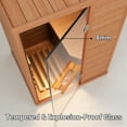 thumbnail image 5 of TEXBM 1000W Far Infrared Sauna Room - Solid Okoume Wood Portable Sauna with Bluetooth Speaker, Colorful LED Lights, USB Port, 7 Heating Panels, Tempered Glass Doo, 5 of 7