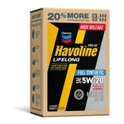 Chevron Havoline Lifelong 5W-20 Full Synthetic Motor Oil, 6 Quarts (Smart Change Box)