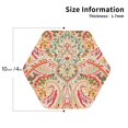 thumbnail image 3 of Fuzoiu Indian Paisley 1 Print Leather Coasters Set,Drink Coasters Set of 6,for Tabletop Protection, Durable PVC Coasters,Home Décor and Housewarming Gift,Hexagon, 3 of 7