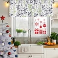 thumbnail image 6 of Grey Green Botanical Valances for Windows, Decorative Rod Pocket Window Valance Curtains, Watercolor Spring Floral Summer Leaf Short Curtain Drapes for Kitchen/Living Room, 2 Panels, 42" W x 12" L, 6 of 8